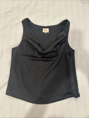 Elie Tahari Black Draped Cowl Neck Camisole
